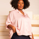 Camisa Ampla com Pregas - Rosa - Uhnika