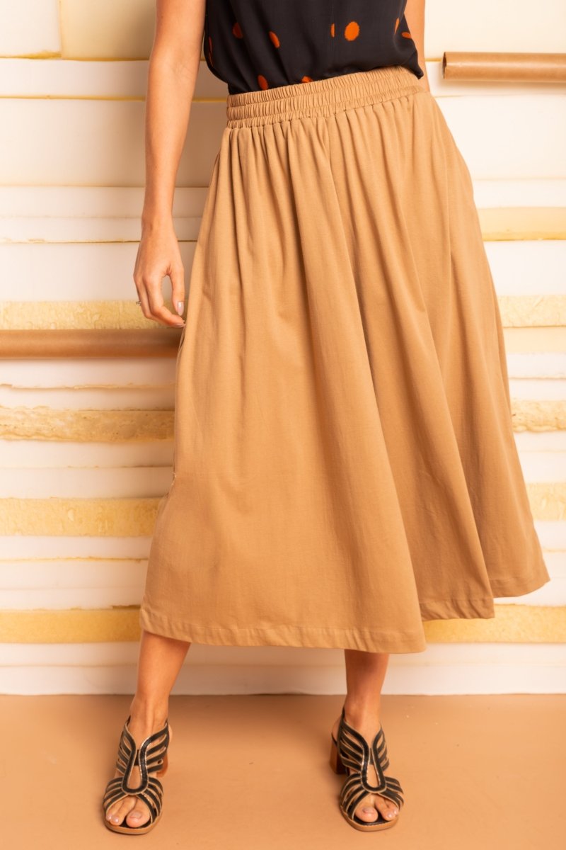 Calça Saia de Malha - Mostarda - Uhnika