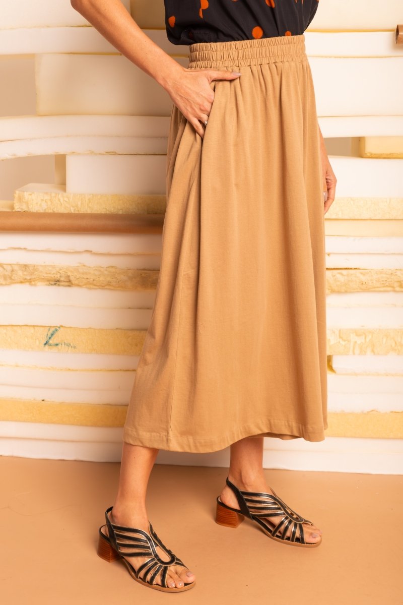 Calça Saia de Malha - Capuccino - Uhnika