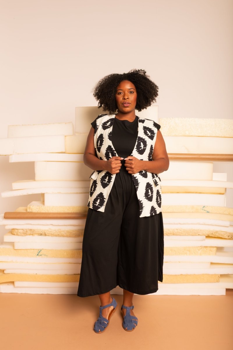 Colete de Linho Alongado - Estampa Repouso - Uhnika