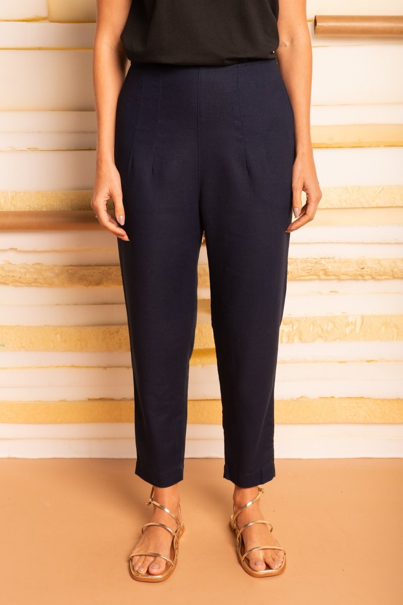 Calça Skinny de Linho - Linho Natural - Uhnika