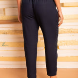 Calça Skinny de Linho - Azul Marinho - Uhnika