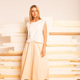 Calça Saia de Malha - Avelã - Uhnika