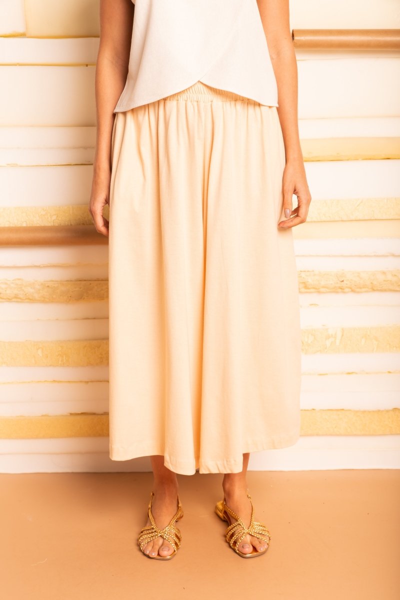 Calça Saia de Malha - Avelã - Uhnika