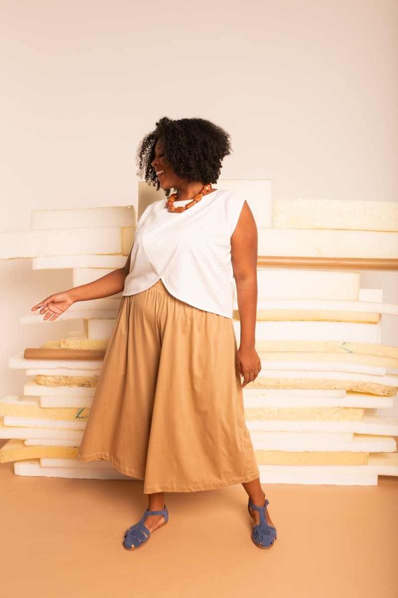 Blusa Feminina de Linho Pétala - Off White - Uhnika