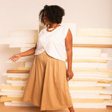 Blusa Feminina de Linho Pétala - Off White - Uhnika