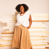 Blusa Feminina de Linho Pétala - Off White - Uhnika