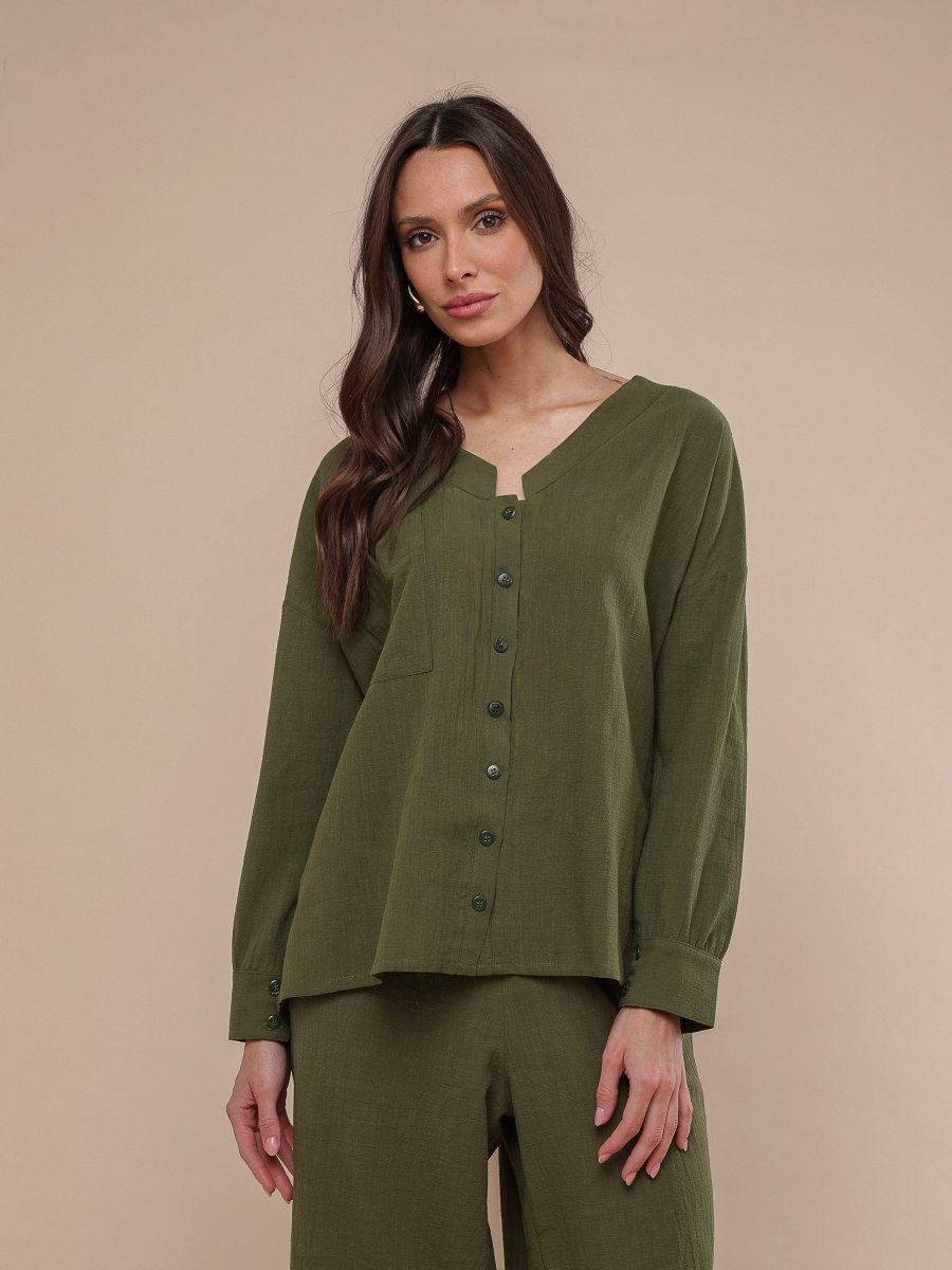 Camisa de Algodão Nômade - Capuccino - Uhnika
