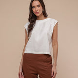 Blusa de Linho com Botões - Off White - Uhnika