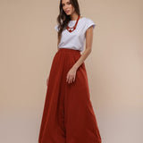 Calça Pantalona de Malha - Terracota - Uhnika
