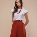 Calça Pantalona de Malha - Terracota - Uhnika