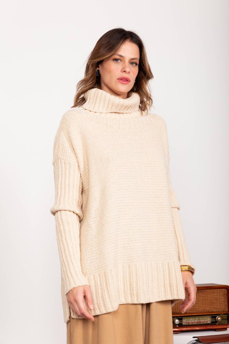 Blusa de Tricot Oversized - Azul Marinho - Uhnika
