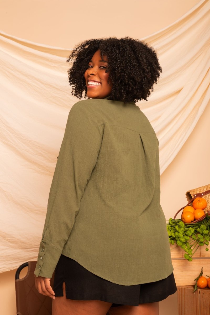 Camisa de Algodão Feminina - Verde - Uhnika
