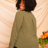 Camisa de Algodão Feminina - Verde - Uhnika