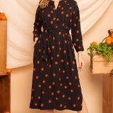 Chemise com Decote V Midi - Poá - Uhnika