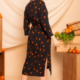 Chemise com Decote V Midi - Poá - Uhnika