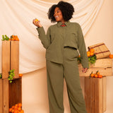 Camisa de Algodão Feminina - Verde - Uhnika