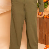 Calça Pantalona de Algodão - Preto - Uhnika
