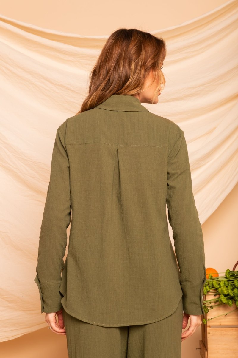 Camisa de Algodão Feminina - Verde - Uhnika