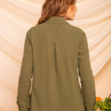 Camisa de Algodão Feminina - Verde - Uhnika