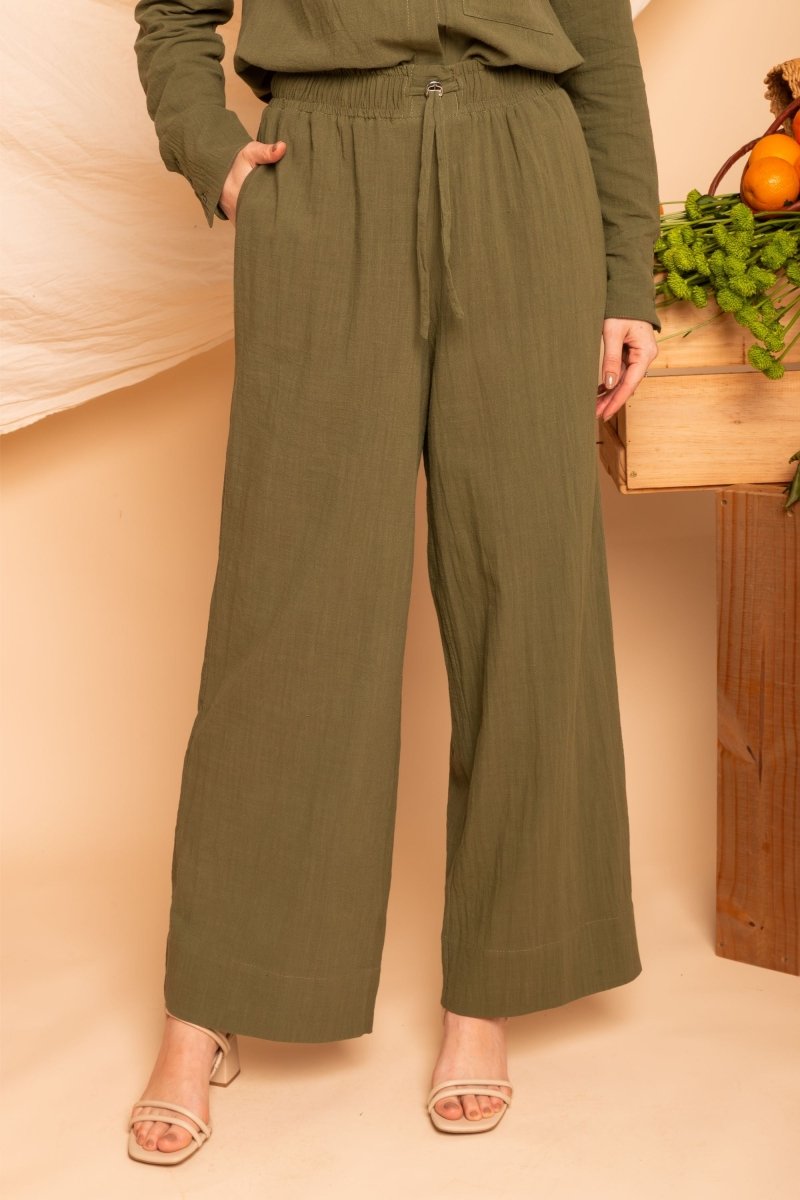 Calça Pantalona de Algodão - Preto - Uhnika