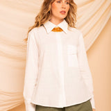 Camisa de Algodão Feminina - Off White - Uhnika