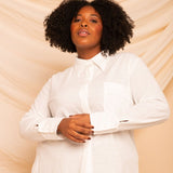 Camisa de Algodão Feminina - Off White - Uhnika