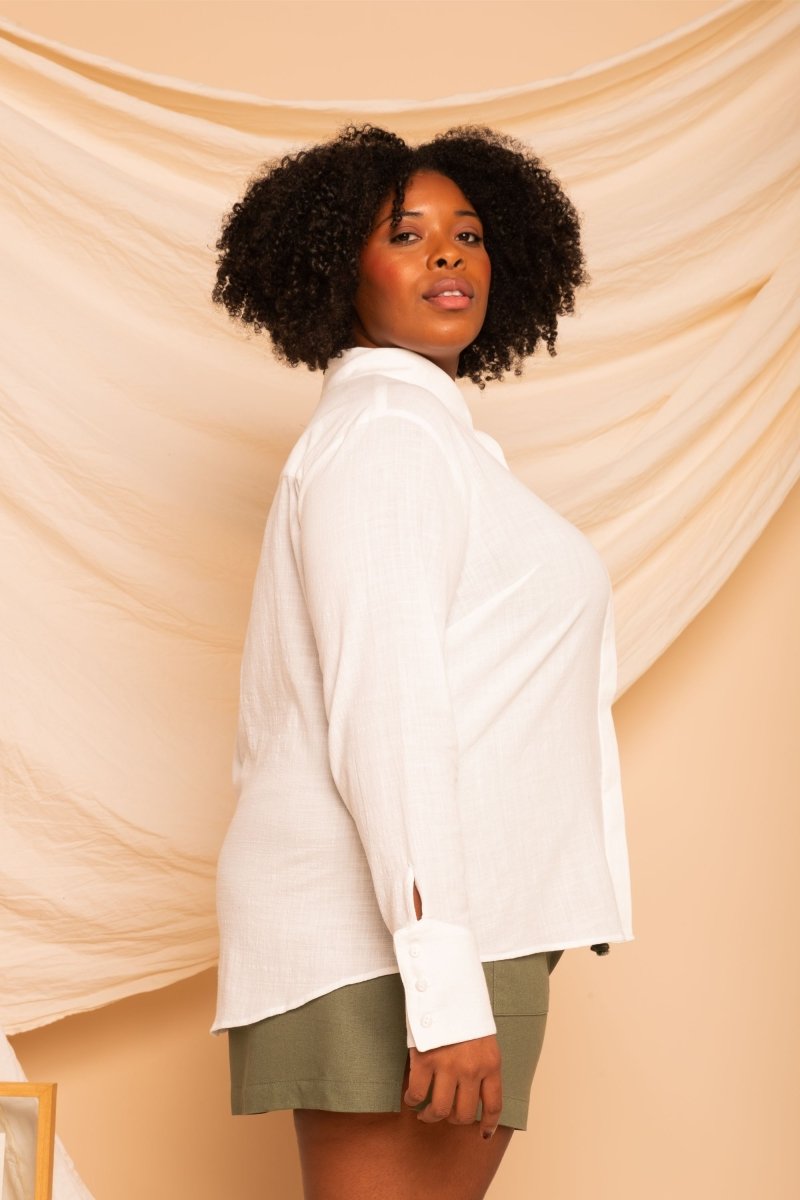 Camisa de Algodão Feminina - Off White - Uhnika