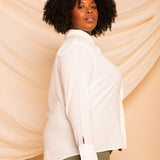 Camisa de Algodão Feminina - Off White - Uhnika