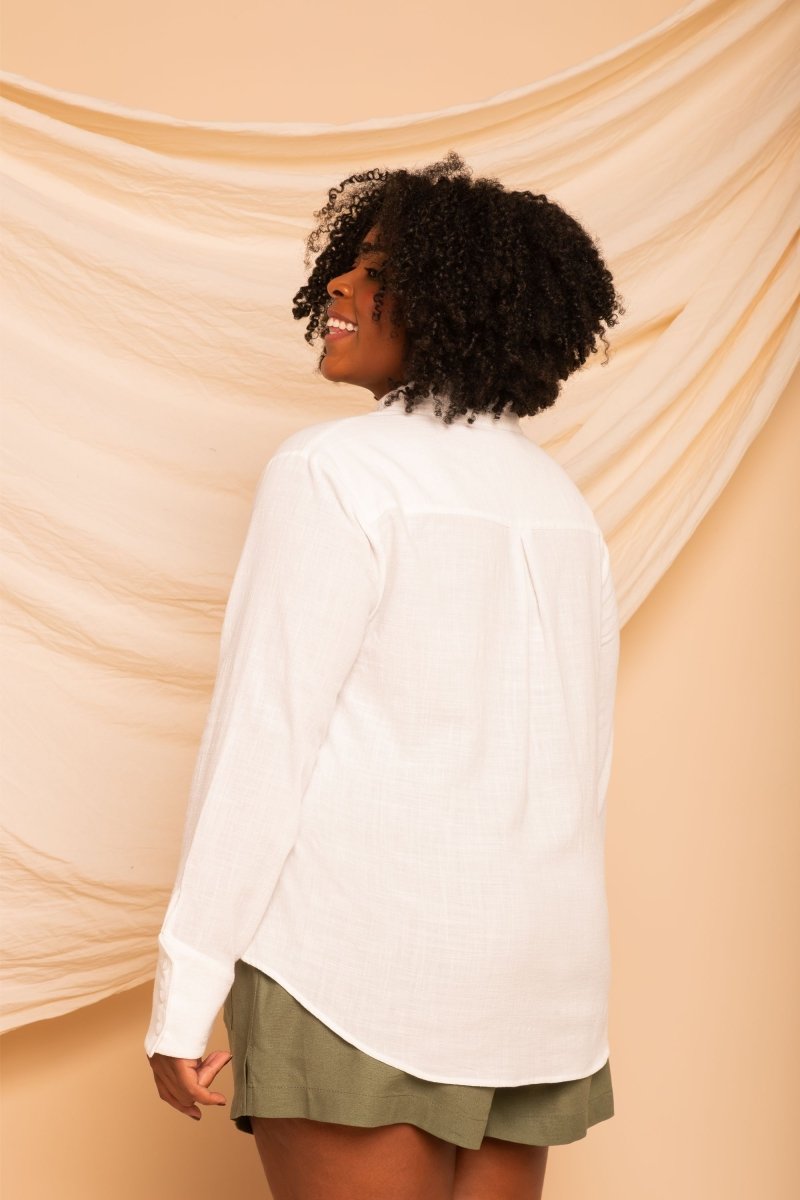Camisa de Algodão Feminina - Off White - Uhnika
