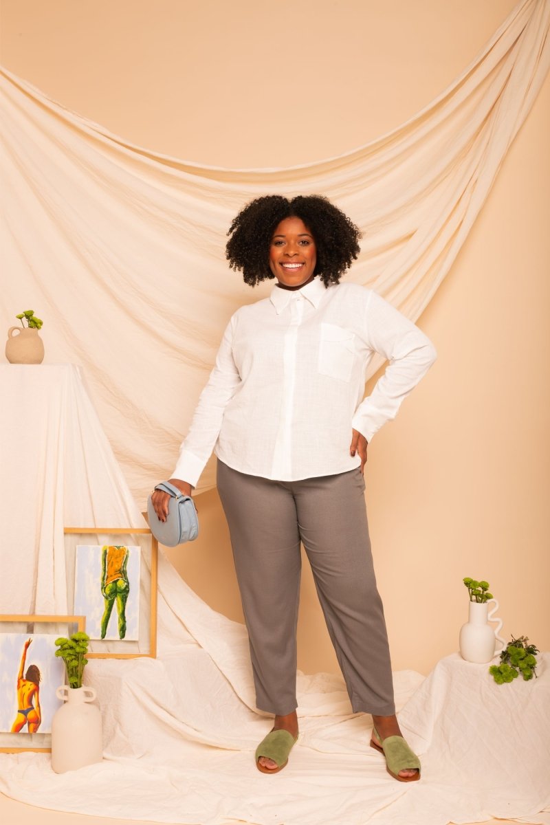 Camisa de Algodão Feminina - Off White - Uhnika