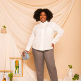 Camisa de Algodão Feminina - Off White - Uhnika