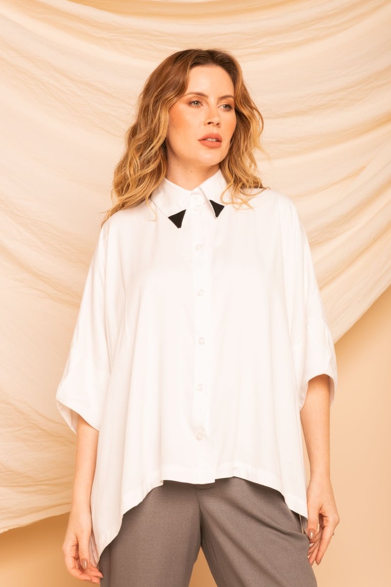 Camisa Ampla com Pregas - Poá - Uhnika