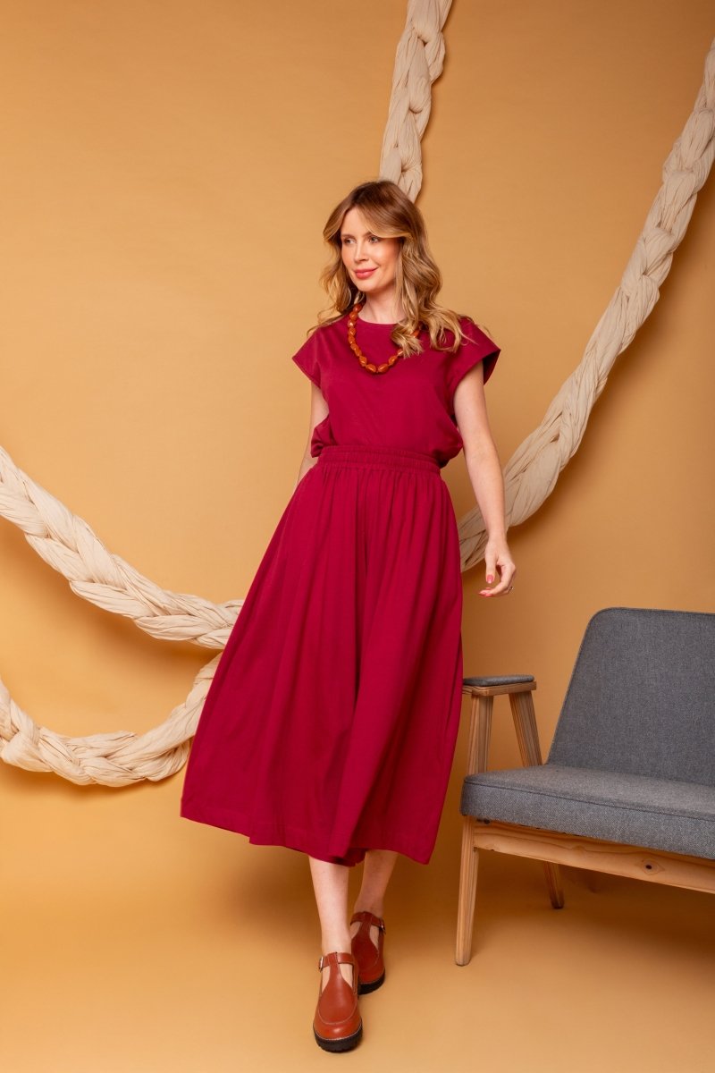 Calça Saia de Malha - Marsala - Uhnika
