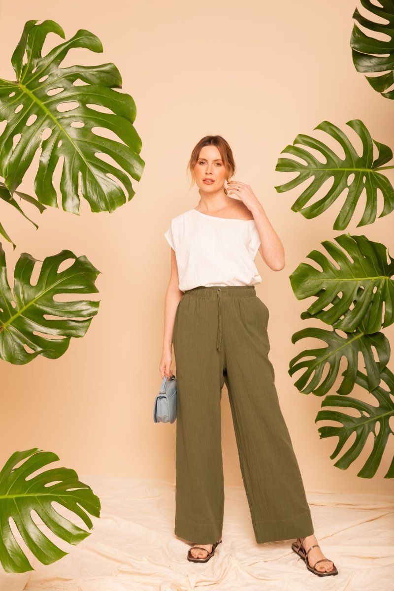Calça Pantalona de Algodão - Preto - Uhnika