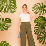 Calça Pantalona de Algodão - Preto - Uhnika