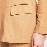 Blazer de Linho Alongado Verão - Capuccino - Uhnika