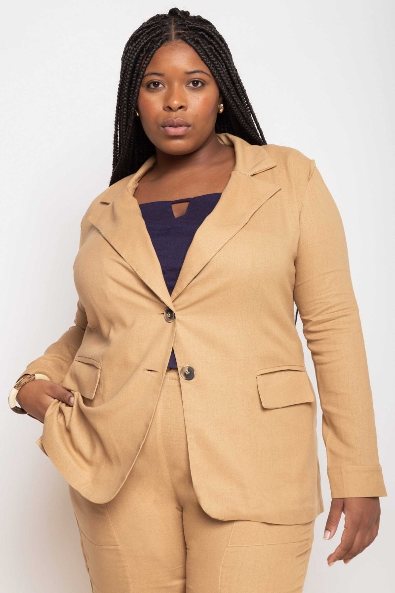 Blazer de Linho Alongado Verão - Capuccino - Uhnika