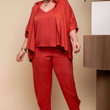 Calça de Viscose Sarja com Bolsos - Terracota - Uhnika