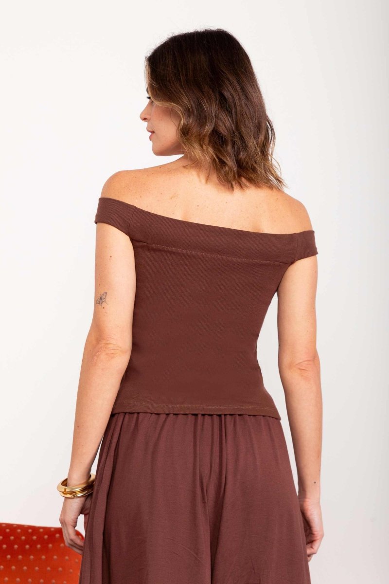 Blusa Canelada Ombro a Ombro - Off White - Uhnika