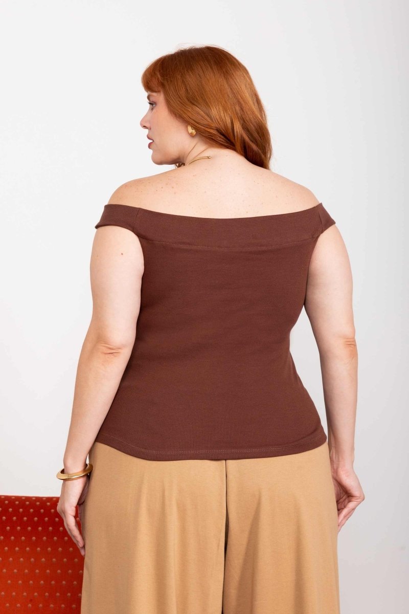 Blusa Canelada Ombro a Ombro - Off White - Uhnika