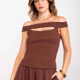 Blusa Canelada Ombro a Ombro