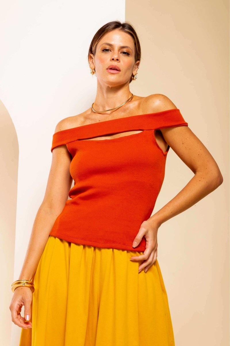 Blusa Canelada Ombro a Ombro - Off White - Uhnika