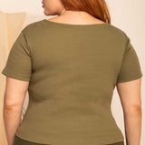 Blusa Canelada Torção - Verde - Uhnika