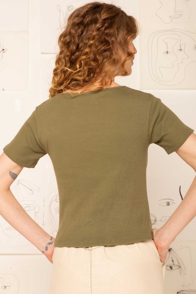 Blusa Canelada Torção - Verde - Uhnika