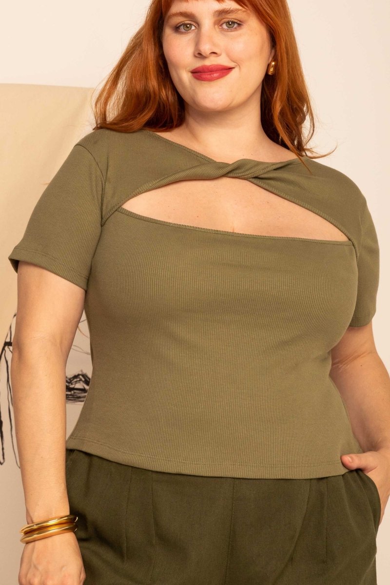 Blusa Canelada Torção - Verde - Uhnika