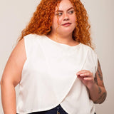 Blusa Feminina de Linho Pétala - Off White - Uhnika