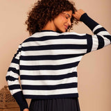 Blusa de Tricot Modal Listrada