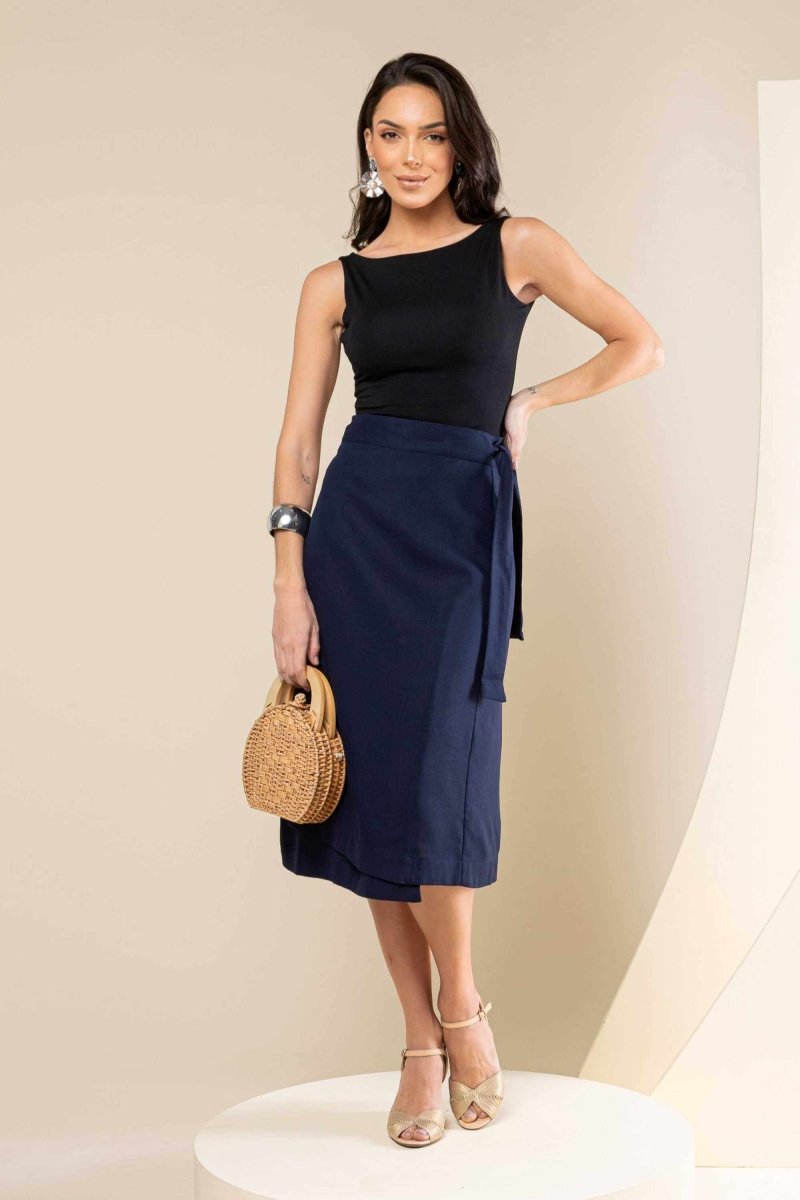 Blusa Decote Profundo Costas - Preto - Uhnika