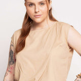 Blusa Feminina de Linho Pétala - Capuccino - Uhnika